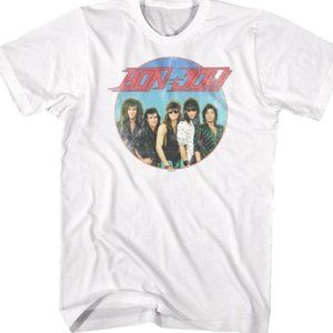 Bon Jovi Rock Band Vintage Band Group Shot Adult T